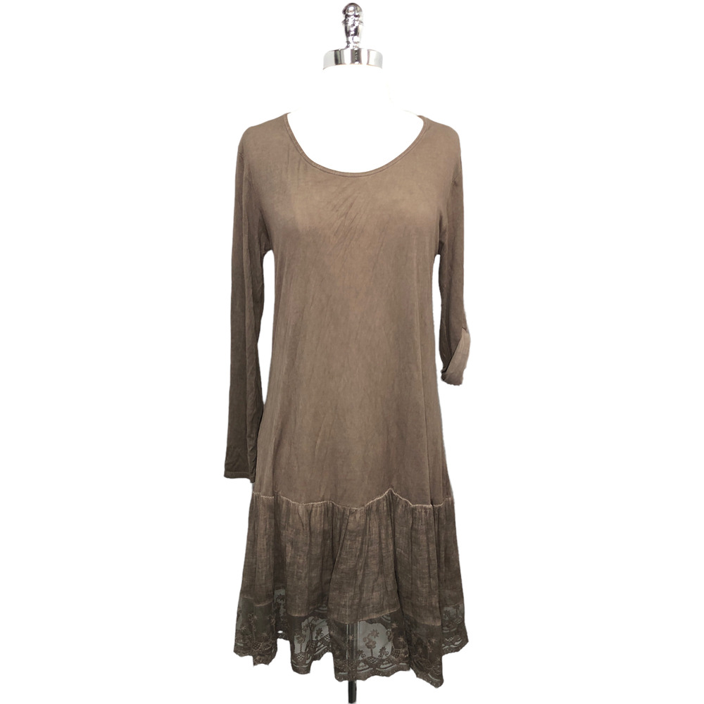 Scandal Size 2 Dress Mohair Viscose Knit Lagenlook Roll Tab Sleeve Made In Italy